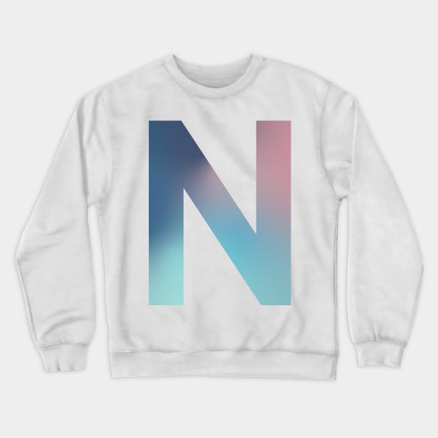 Gradient Letter N Initial Alphabet Crewneck Sweatshirt by murialbezanson